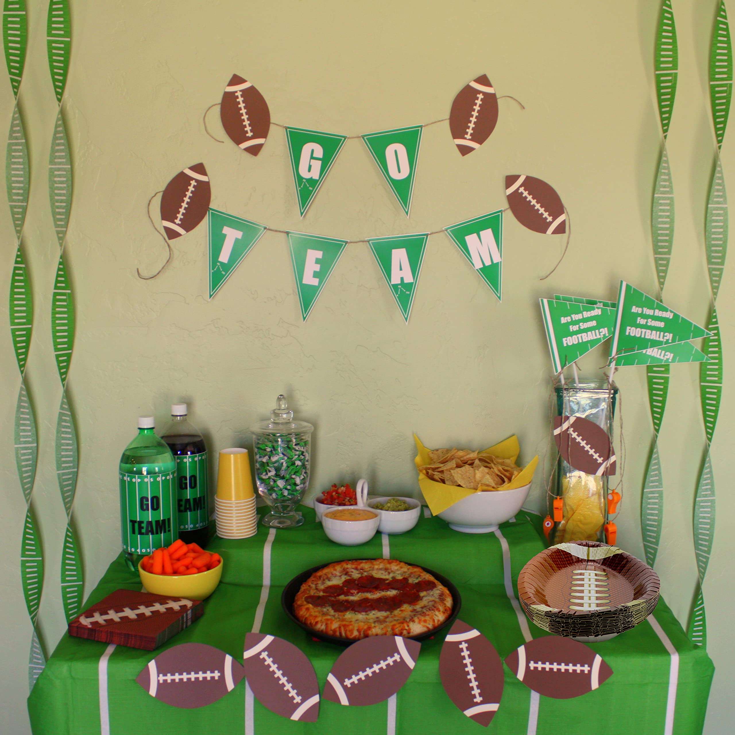 40Pcs 11 Inch Football Plates - Football Party Supplies for Game Day, Birthday, Tailgate & Family Gatherings - Perfect for Super Bowl, Sports Themed Parties & Home Decor