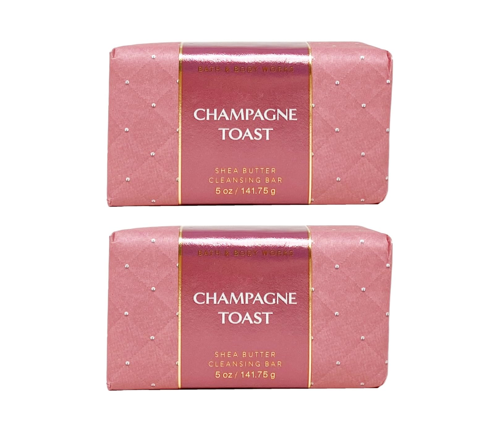 Bath and Body Works CHAMPAGNE TOAST Shea Butter Soap Bar Set of 2 - 5 oz (141.75g) Each, Moisturizing Pink Cleansing Bars for Soft Skin | Perfect for Gifts, Spa Day & Luxury Bath Time