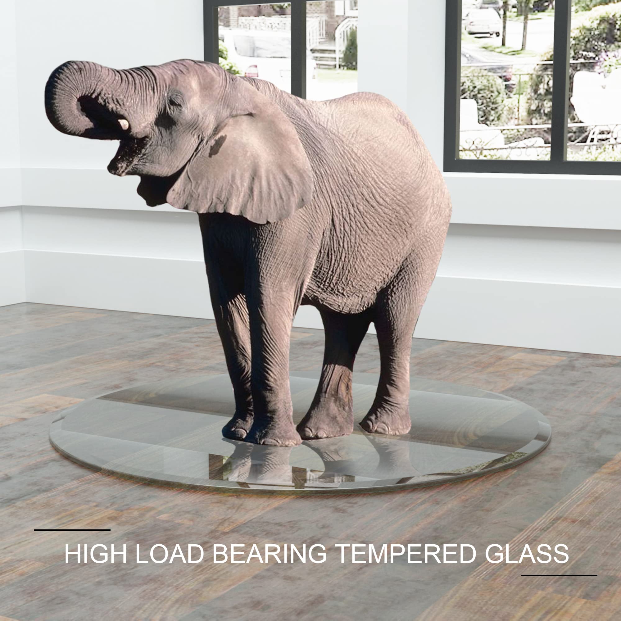 36 Inch Round Tempered Glass Table Top - 1/2 Inch Thick with Beveled Polished Edge - Durable Coffee Table for Living Room, Dining Room & Kitchen | Perfect for Entertaining, Family Gatherings & Modern Home Decor