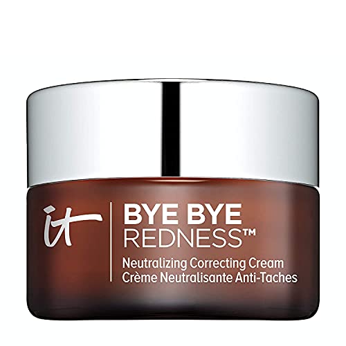 IT Cosmetics Bye Bye Redness Neutralizing Color-Correcting Cream - Redness Reducing Face Makeup with Hydrolyzed Collagen - Long-Lasting Full Coverage Foundation (0.37 fl oz) - Perfect for Rosacea, Acne & Sensitive Skin Care Routine