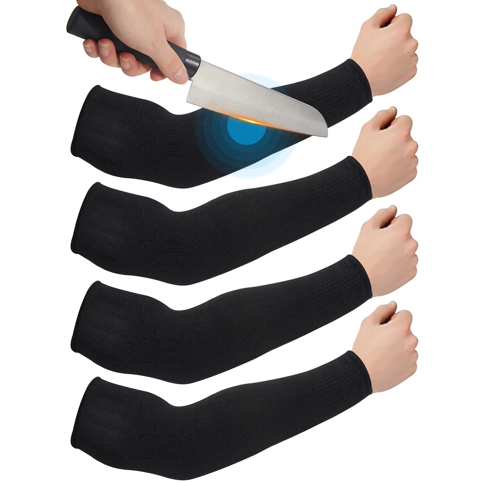 Geyoga 2 Pairs Cut Resistant Sleeves - Thin Arm Protectors for Men & Women - Anti-Bruising Safety Arm Guards for Sensitive Skin | Perfect for Cooking, Gardening & DIY Projects