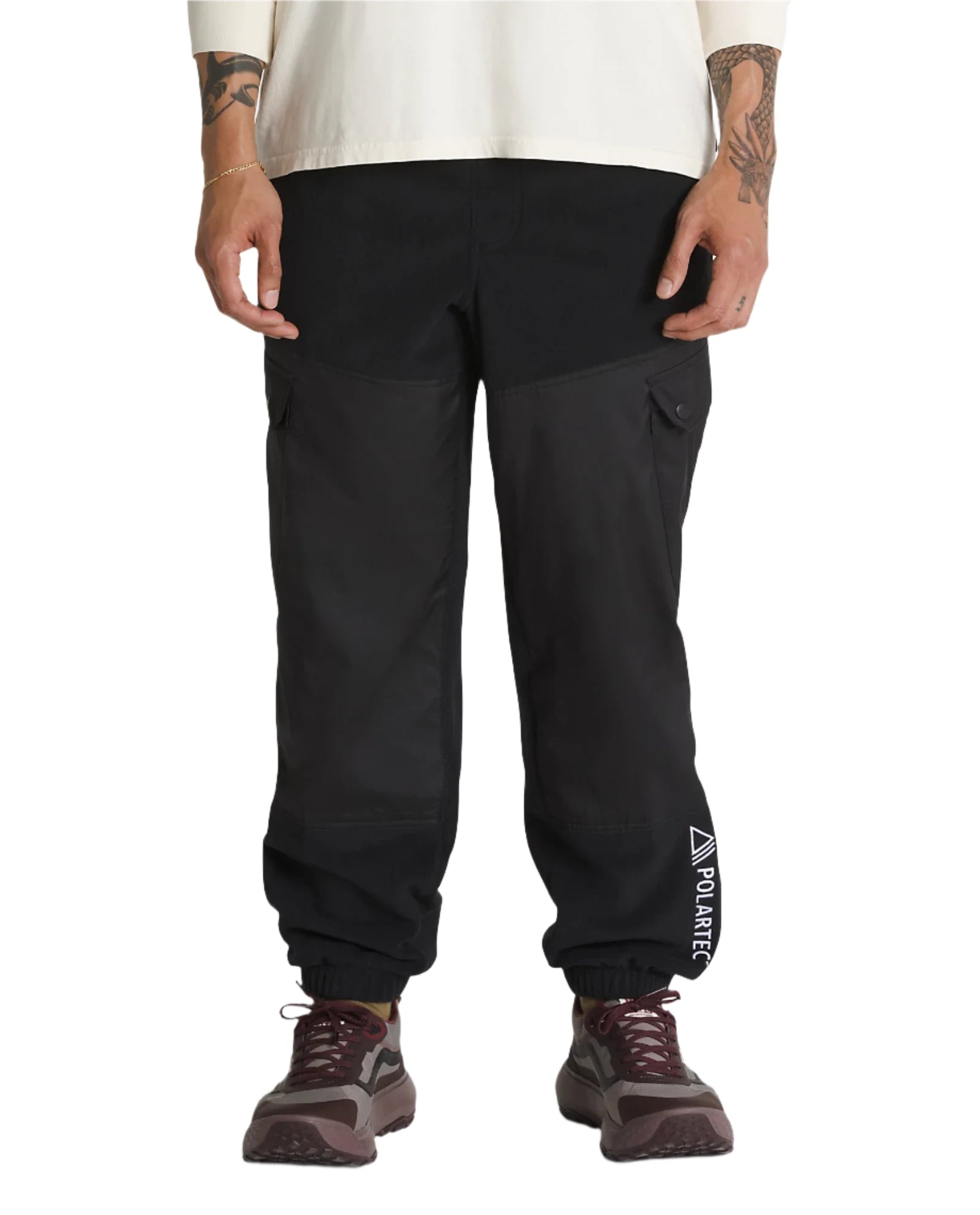 VANS MTE PolarTech Relaxed Fleece Pants for Men - Winter Warm Lined Sweatpants, Black - Perfect for Outdoor Adventures & Casual Wear