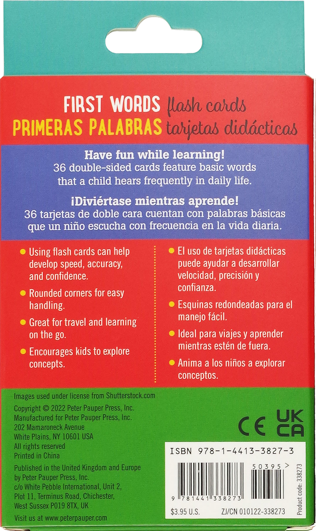 Bilingual English Spanish First Words Flash Cards for Kids - Early Learning Educational Toys for Toddlers & Preschoolers - Perfect for Homeschooling & Classroom Activities