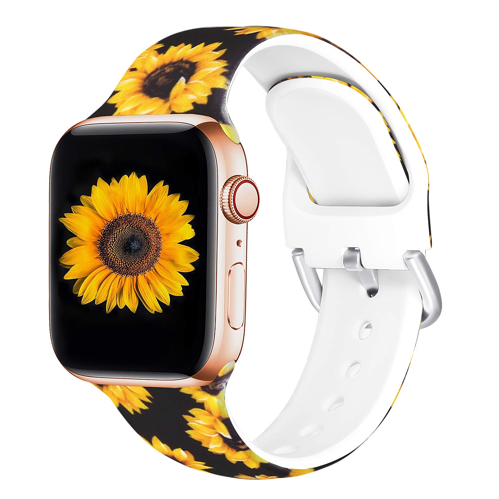 Floral Apple Watch Bands for Women - Soft Printed Replacement Straps Compatible with iWatch Ultra/SE/Series 8/7/6/5/4/3/2/1 (38mm 40mm 41mm 42mm 44mm 45mm 49mm) - Perfect for Workouts, Office & Everyday Fashion Accessory