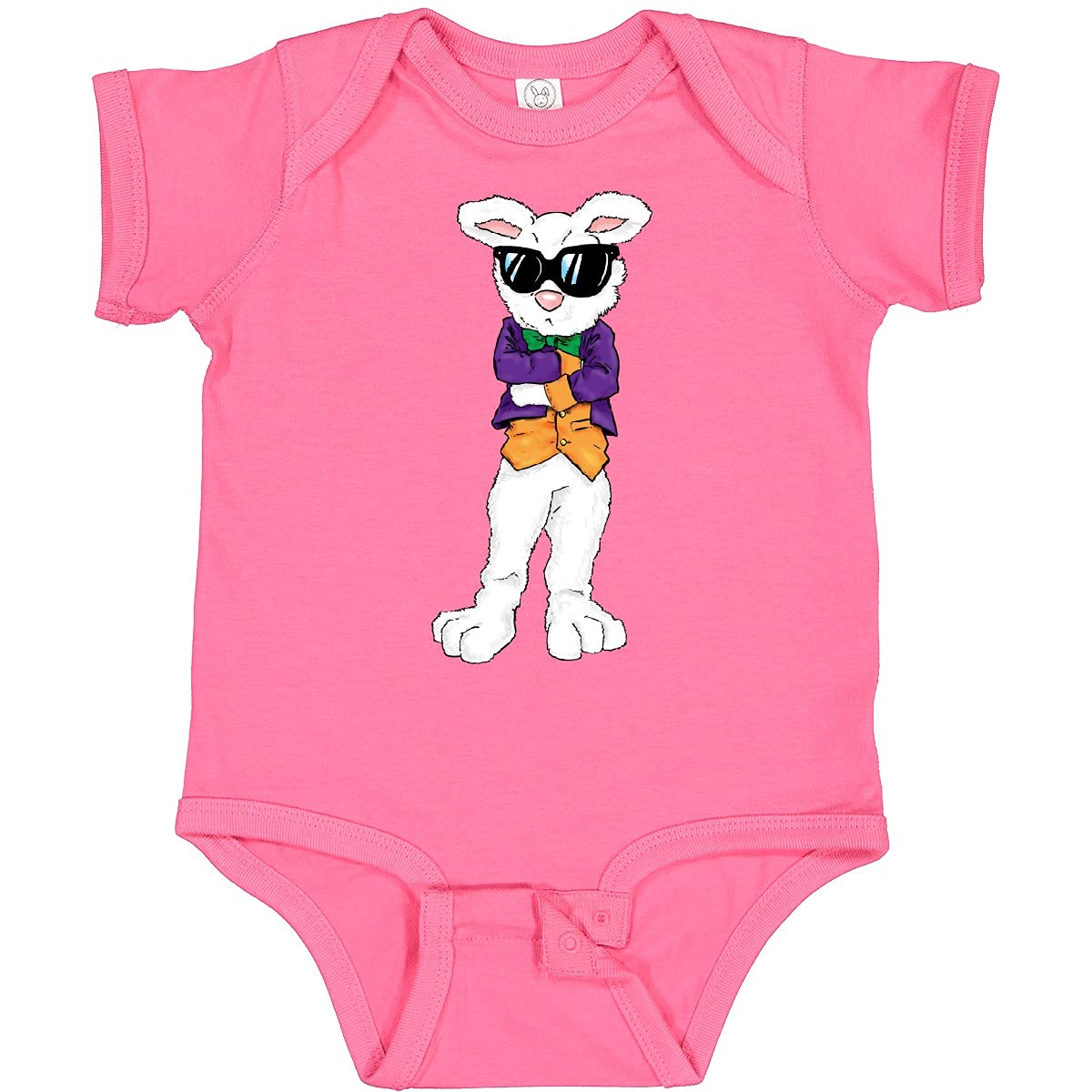 Inktastic Easter Bunny Boss with Sunglasses & Jacket Baby Bodysuit - Cute Easter Outfit for Infants, Toddler Holiday Photo Shoot, Spring Celebration Gift