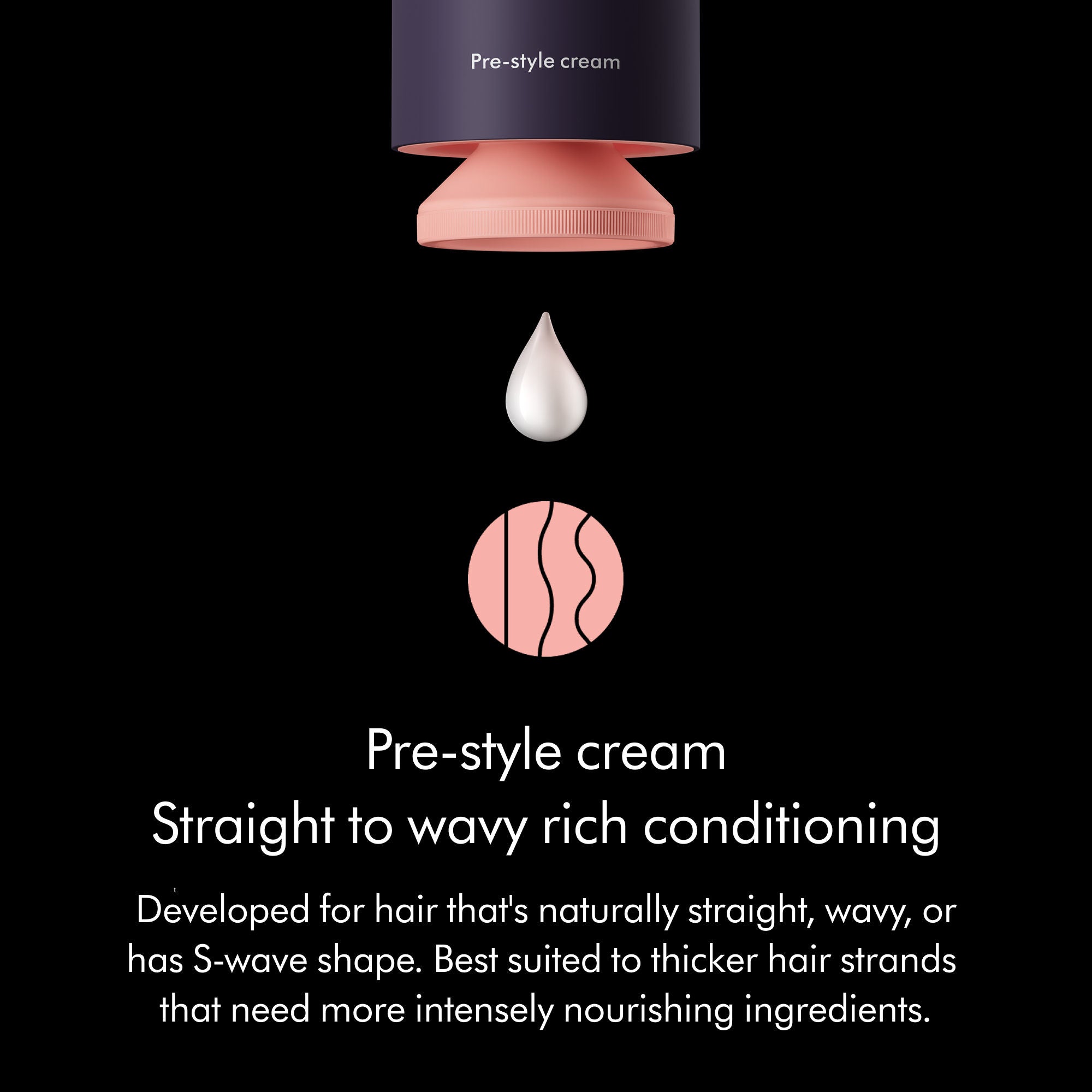 Chitosan Pre-Style Cream for Straight to Wavy Hair - Rich Conditioning Treatment for Smooth & Shiny Hair - Perfect for Daily Styling & Heat Protection