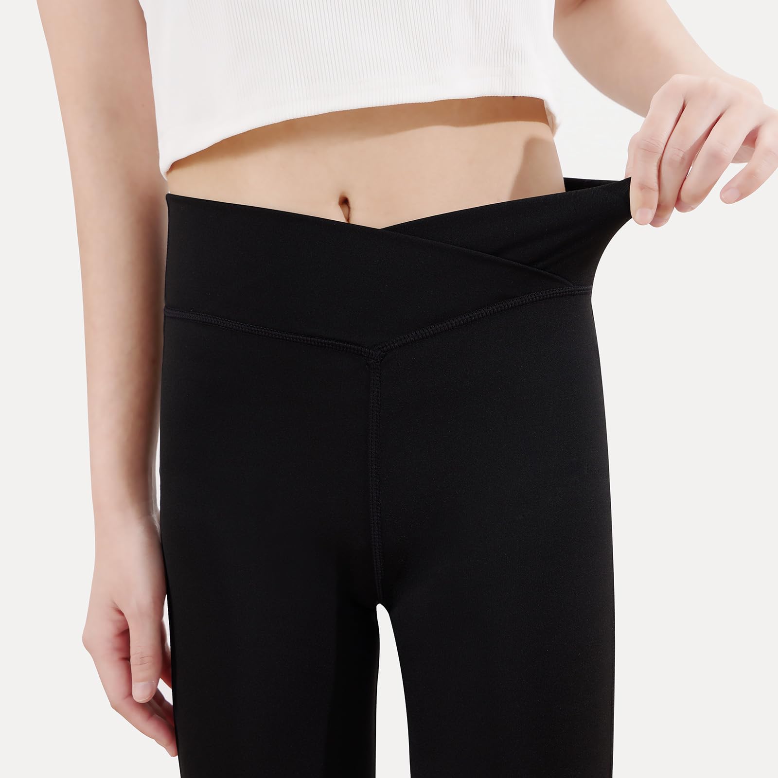URMAGIC Girls' Solid Color Flare Leggings - Kids Dance, Workout, Yoga Bootcut Active Pants - Full Length Bell Bottoms for School, Play & Performance