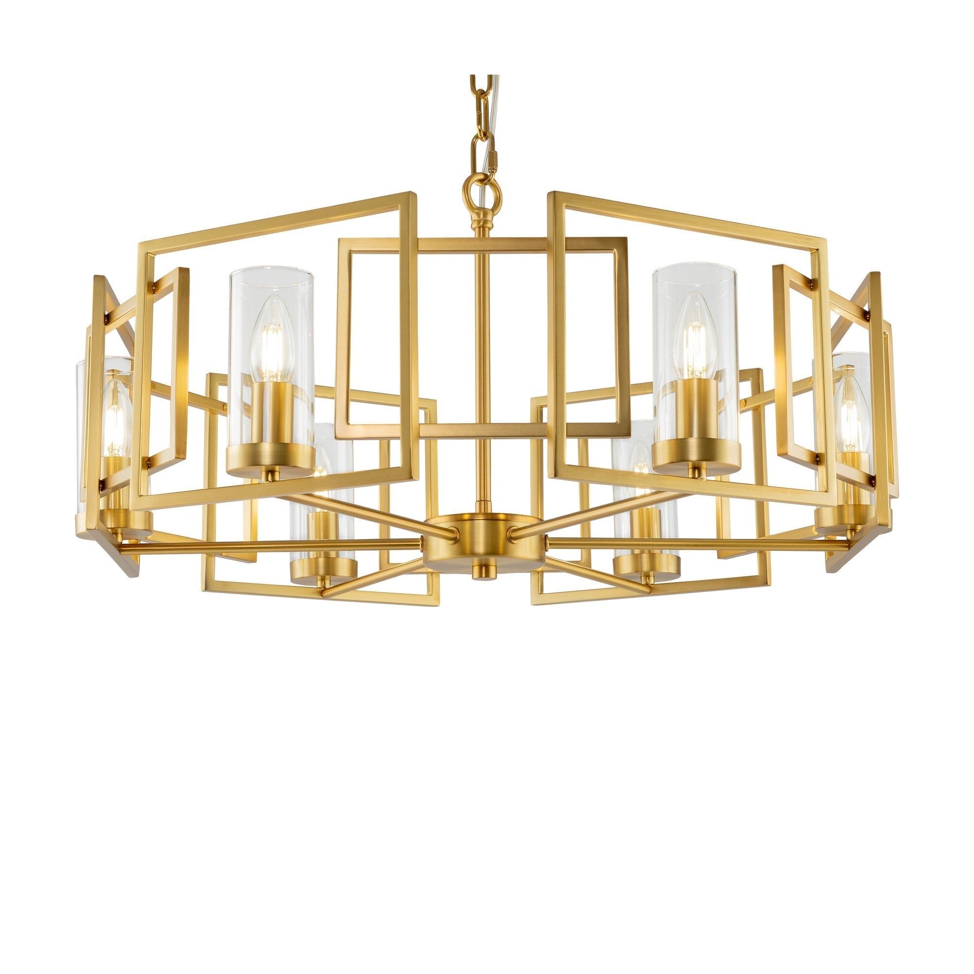 Bowi 6/8Lt Gold Finish Ceiling Light - Modern Chandelier for Dining Room, Living Room & Bedroom Lighting