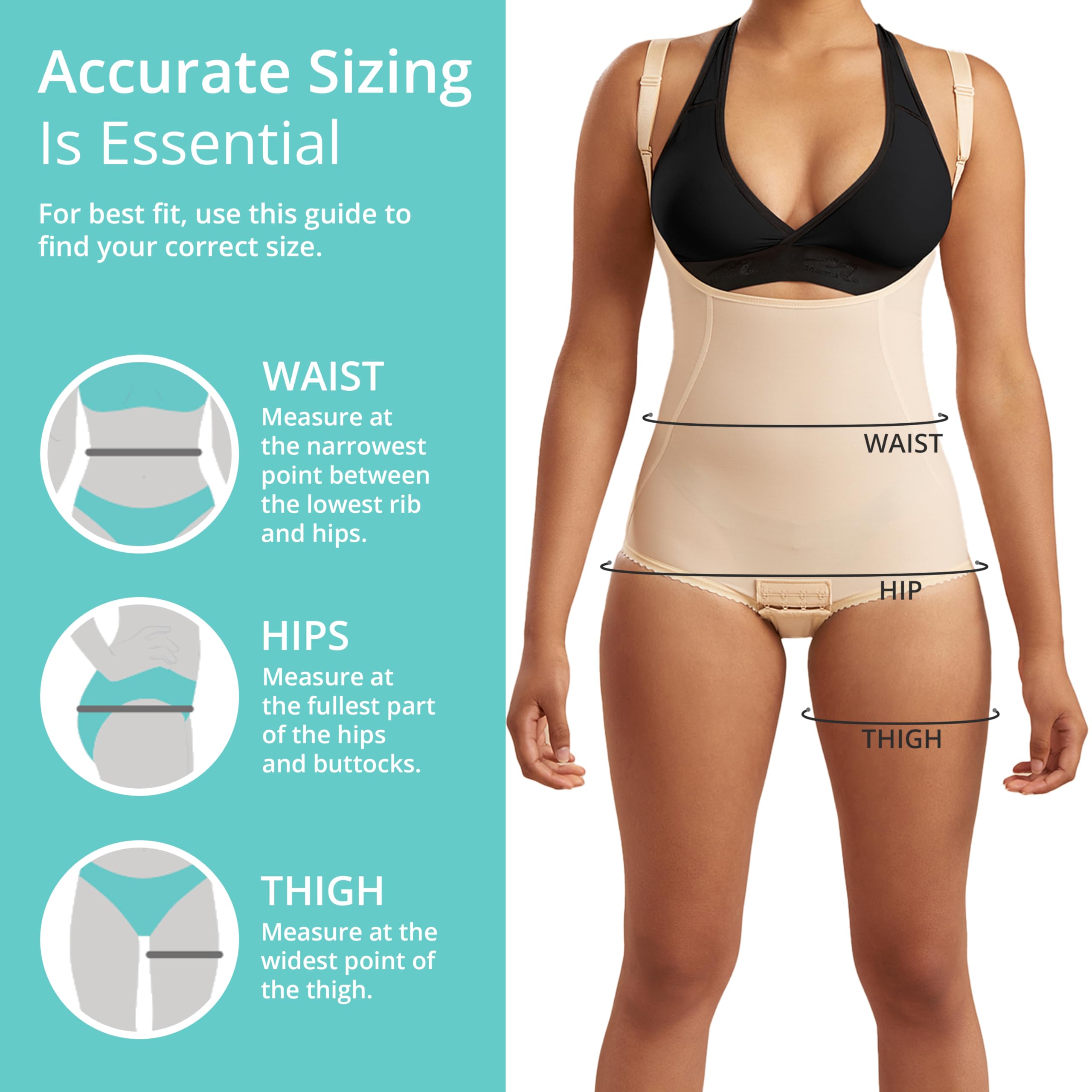 MARENA SFBHA2 Post-Surgical Shapewear for Women - High Back Support Girdle with No Closure, Bikini-Length | Ideal for Recovery After Surgery & Body Contouring