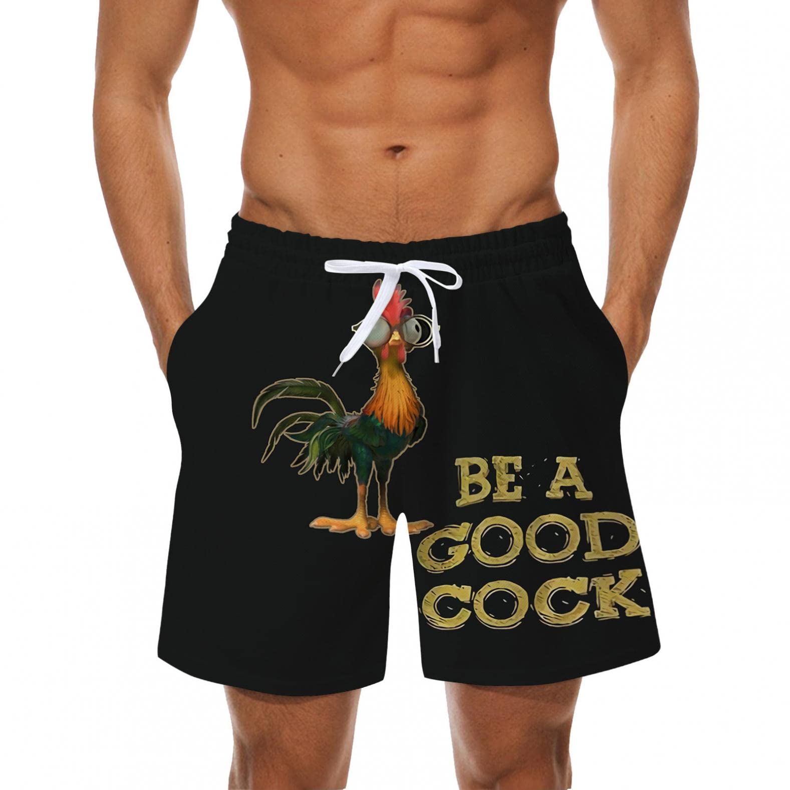 **Men's Quick-Dry Athletic Shorts with Lace-Up Pockets - Funky Print Gym & Beach Shorts for Workout, Running, Festival & Father's Day Gifts**
