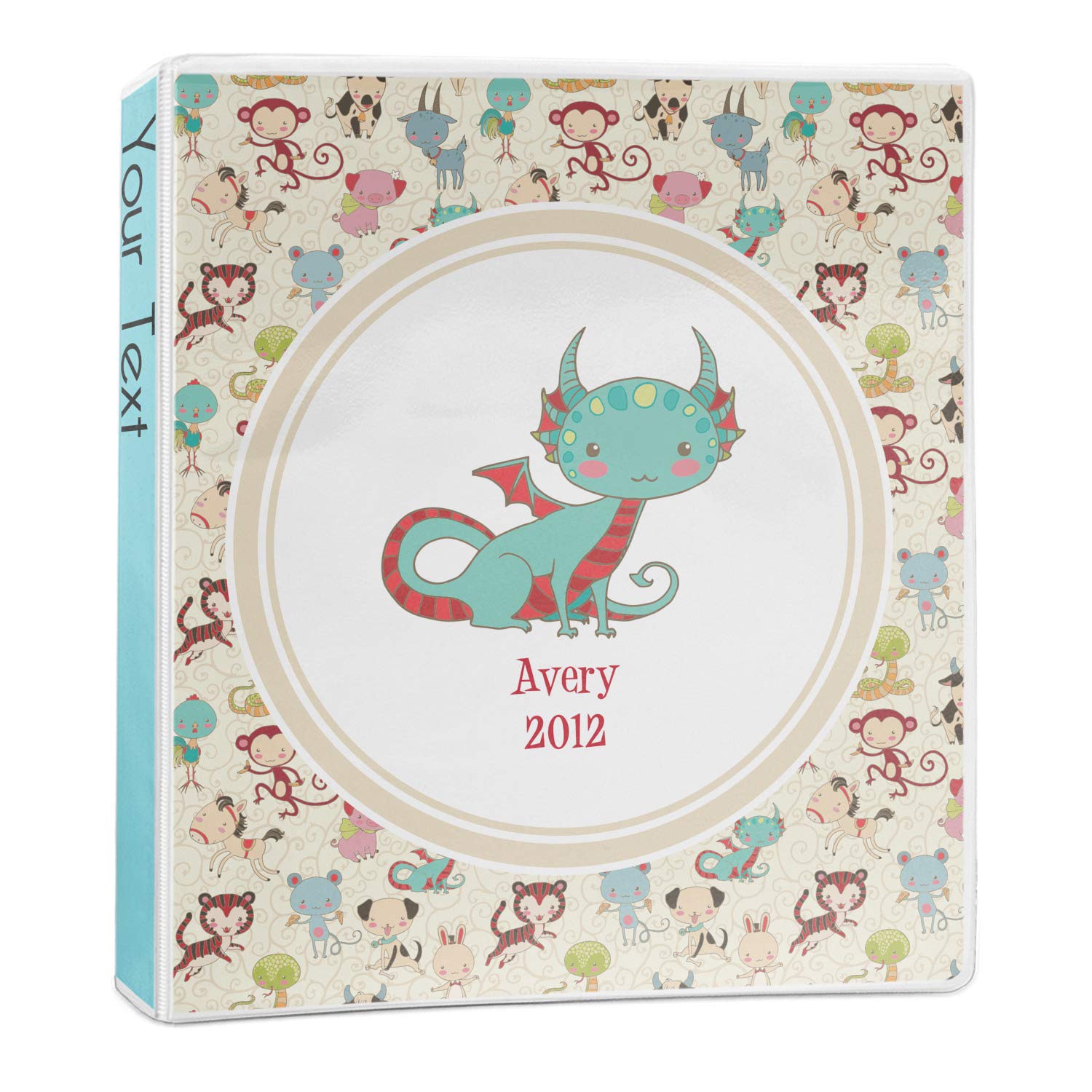 Personalized Chinese Zodiac 3-Ring Binder - 1 Inch, 3-Prong Folder for School, Office & Home Organization | 12 Zodiac Signs Design
