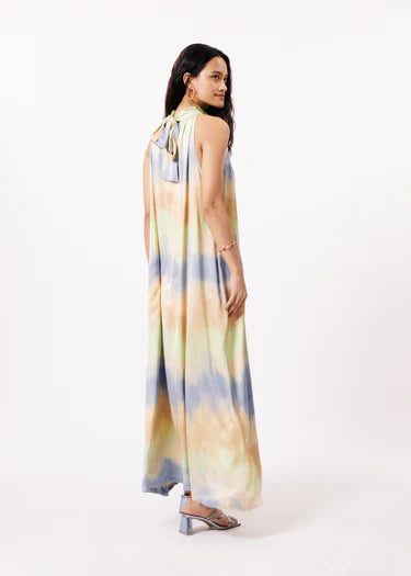 AUBERYA Tie Dye Dress for Women - Stylish Summer Floral Print Maxi Dress - Perfect for Beach Vacation, Party & Casual Wear