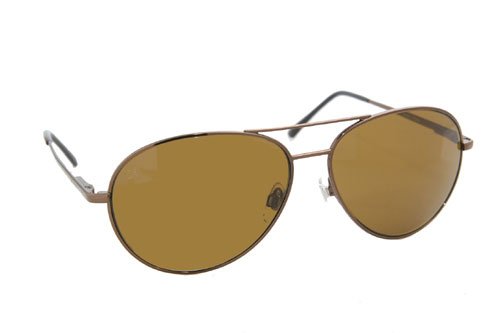 3708GPP Aviator Polarized Sunglasses - Shiny Brown Frame & Amber Lens - UV Protection for Driving, Outdoor Sports & Fashion Accessories