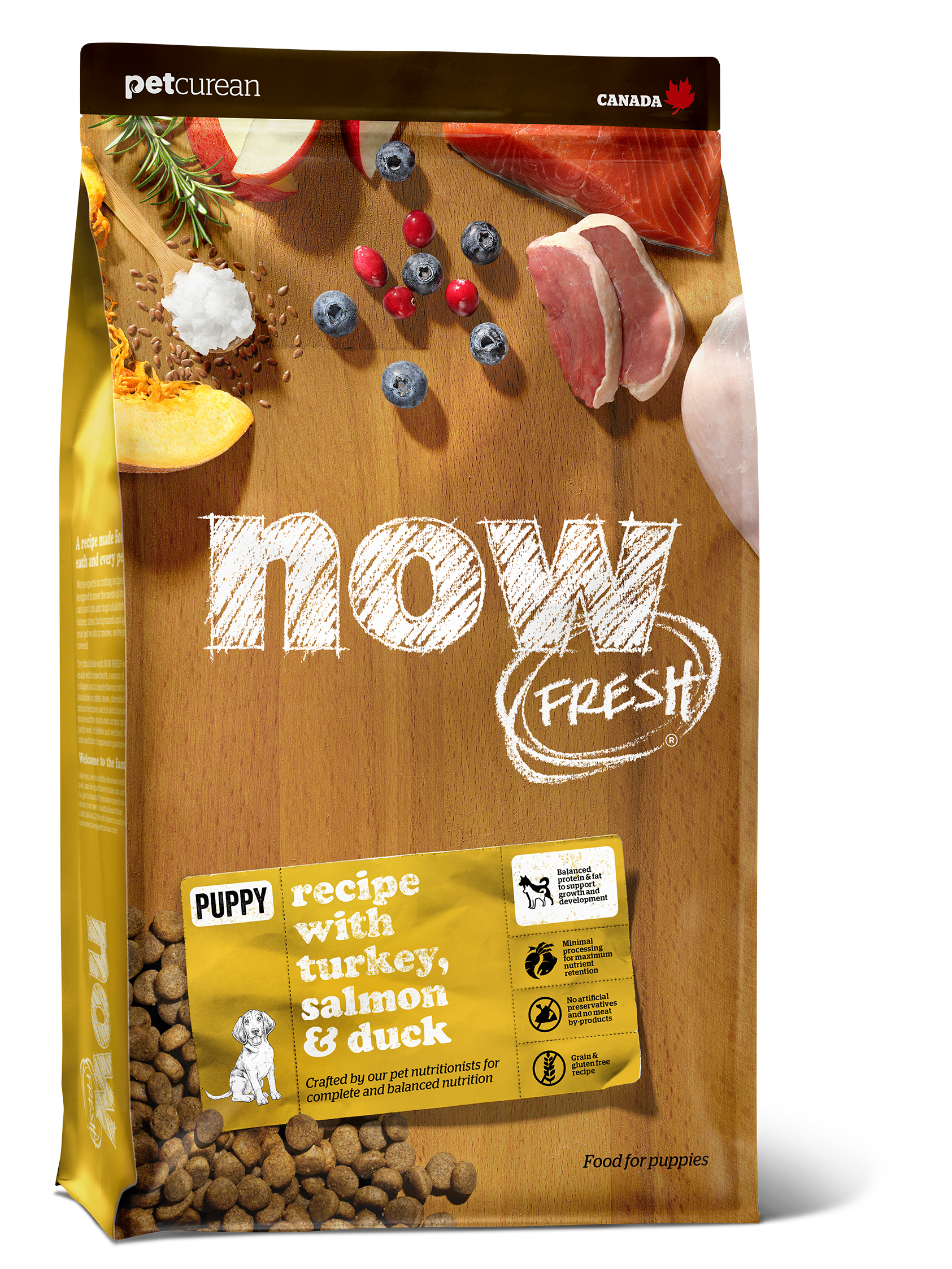 Petcurean Now Fresh Grain-Free Dry Dog Food for Puppies - High Protein, Natural Ingredients for Healthy Growth - Perfect for Small Breed Puppies & Active Dogs