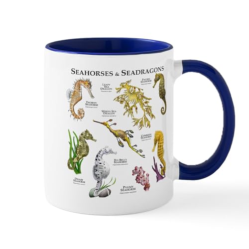 White/Navy Inside - Seahorses & Seadragons Mug