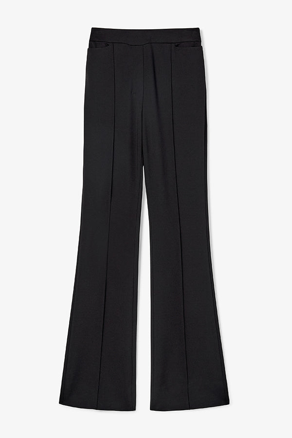 Stylish Hart Flare Trouser in Black Butter Ponte Fabric - Perfect for Work, Office & Casual Wear