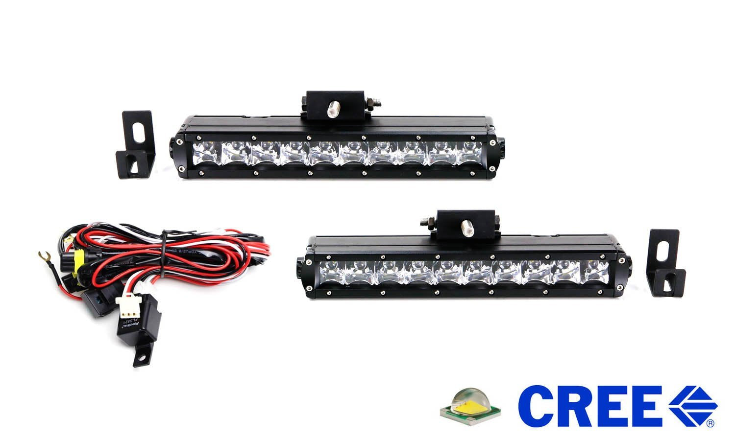 100W CREE LED Light Bar Fog Lamp Kit with Lower Bumper Bracket for 2017-2020 Ford Raptor - Off-Road, Truck, Jeep & ATV Lighting for Night Driving & Adventure