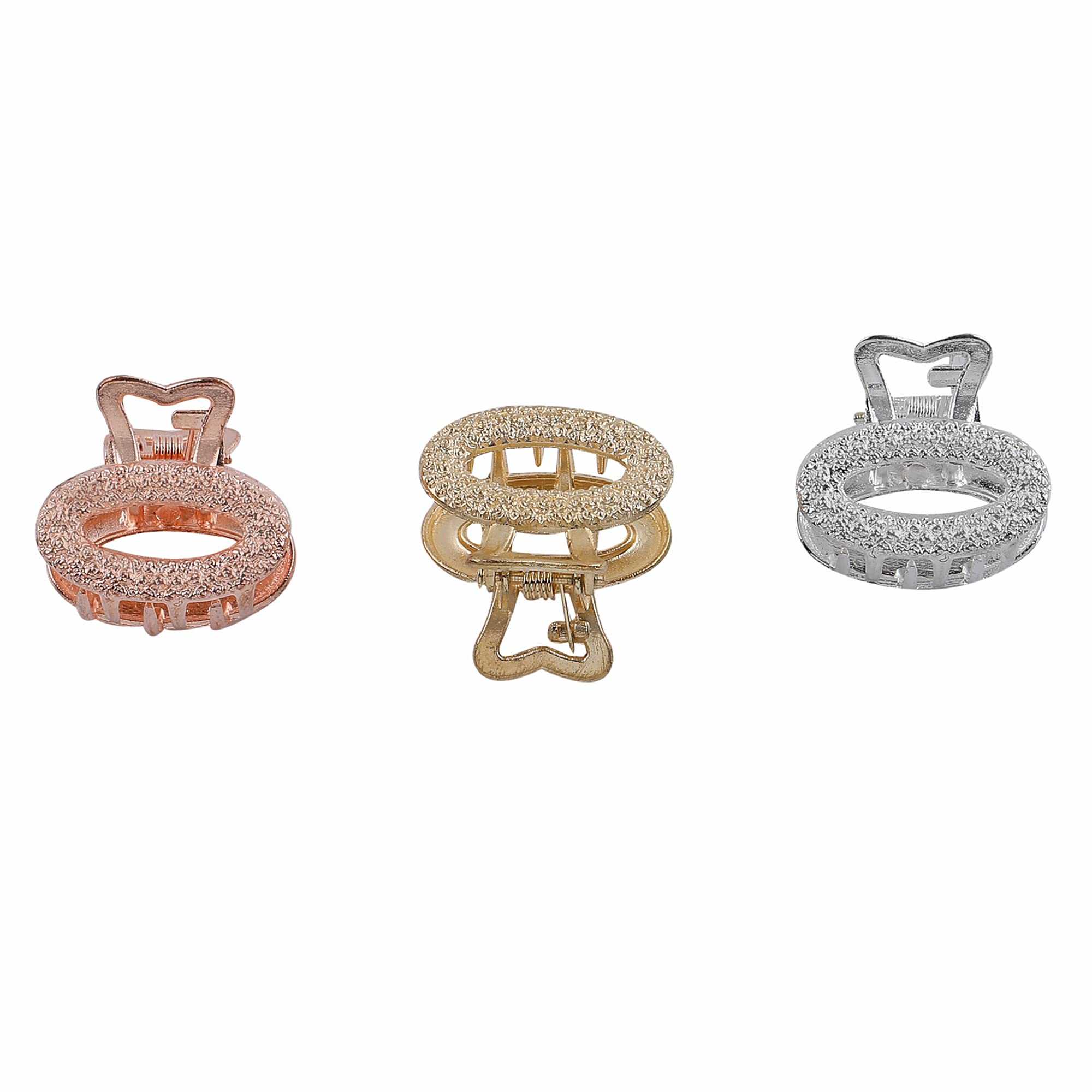Trendy Multi-Color Metal Claw Hair Clips for Women & Girls | Pack of 3 | Elegant Hair Accessories for Parties, Weddings & Everyday Style - HC-92/3