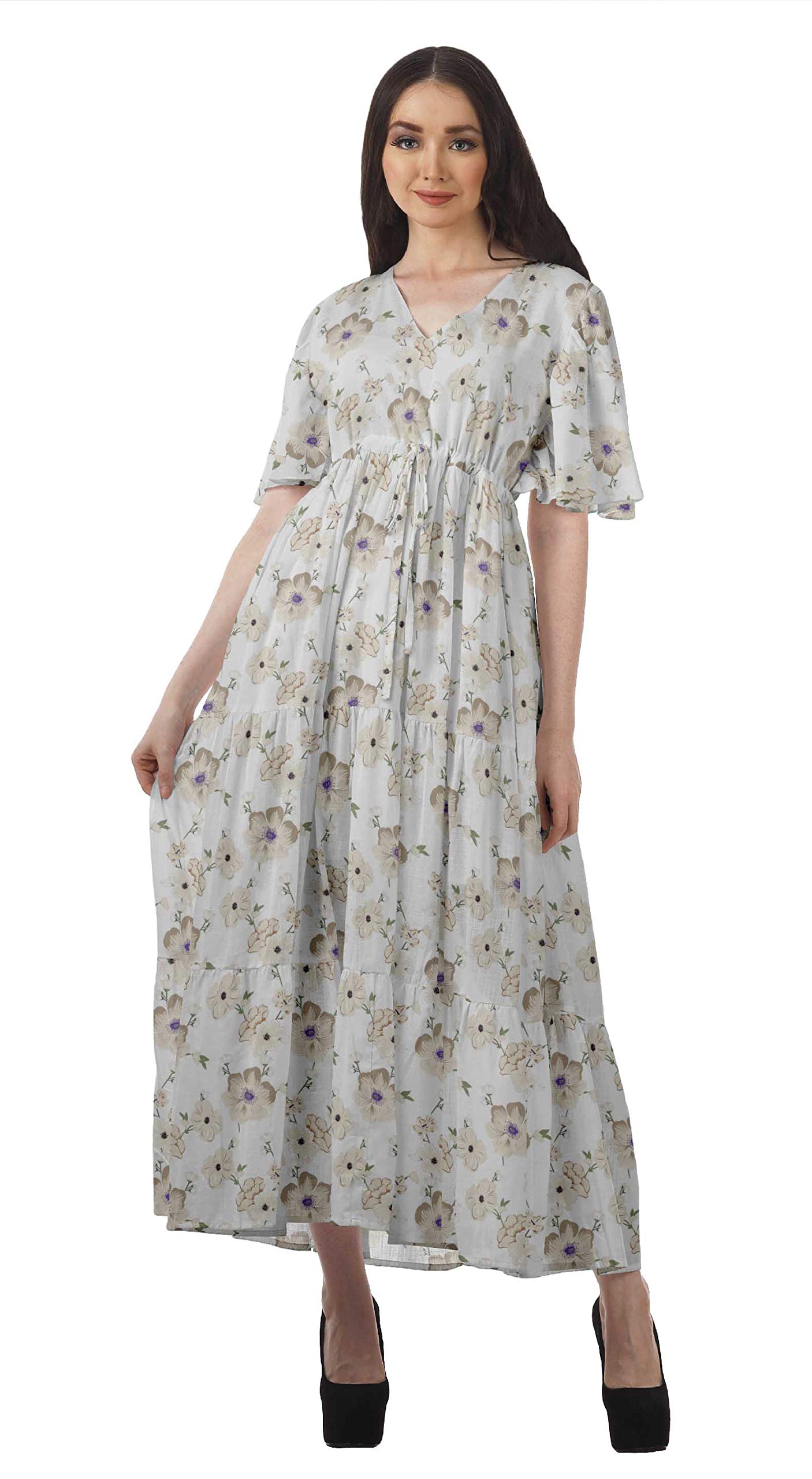Moomaya Women's Printed Summer Dresses - Short Sleeve Party & Casual Sundress - Perfect for Beach Vacations, Garden Parties & Date Nights