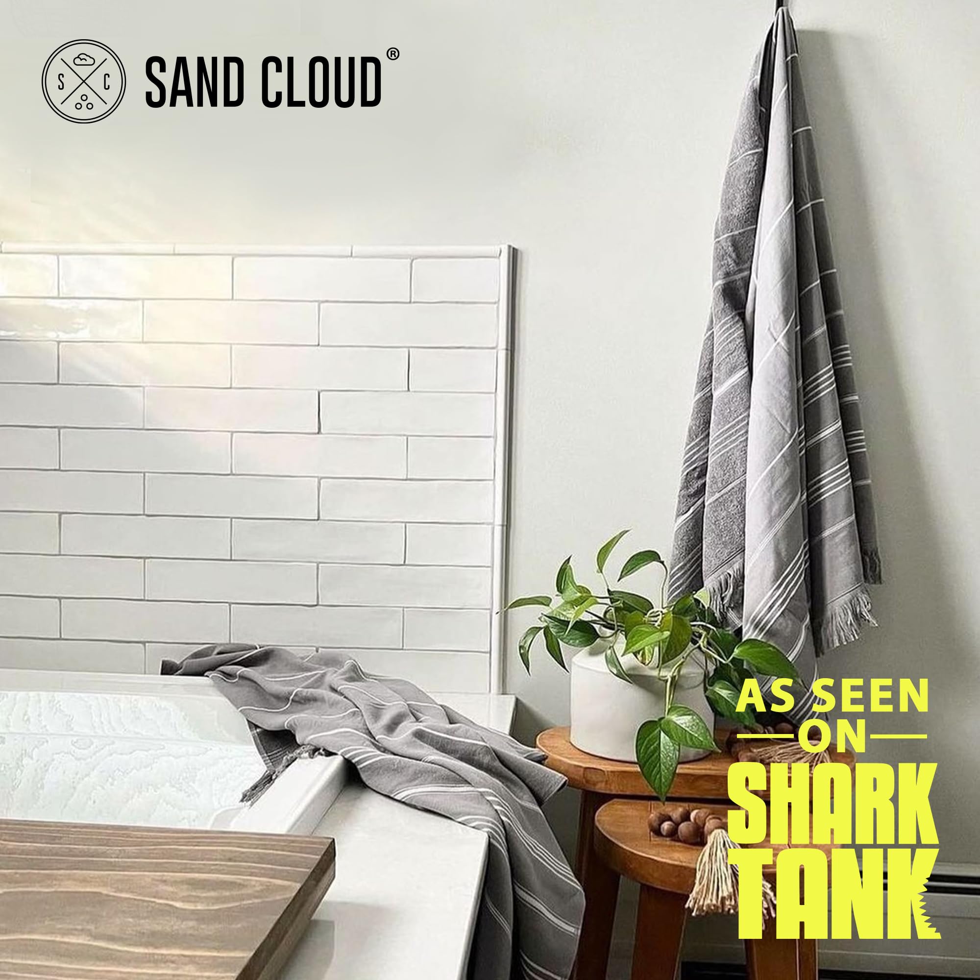 Premium Sand Cloud Turkish Bath Towels Set of 4 - 100% Organic Cotton, Large Size (Classic Grey) | Ultra Soft, Quick-Drying & Highly Absorbent Bath & Hand Towels | Perfect for Spa, Beach, Gym & Luxury Bathroom Use