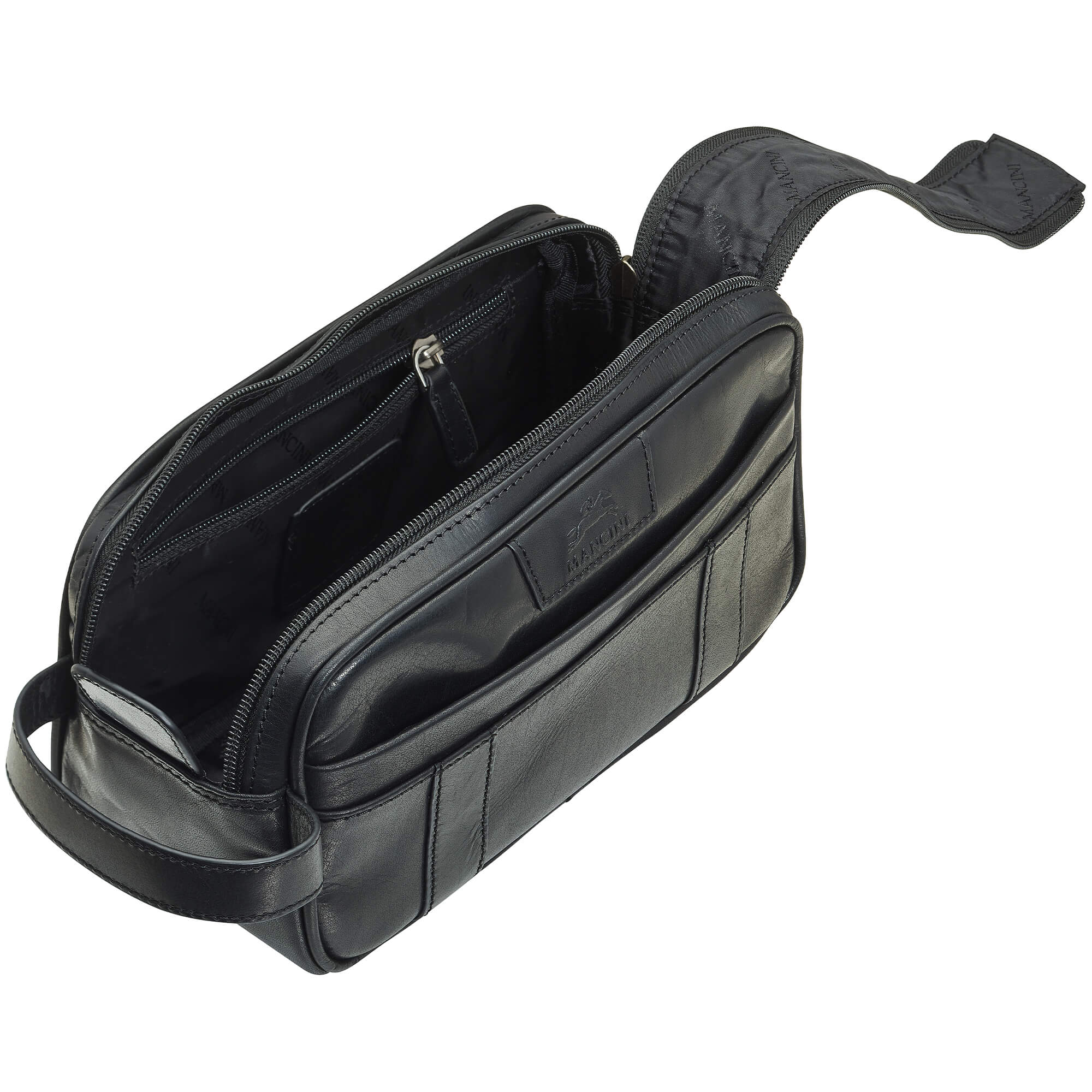 Mancini Buffalo Dual Top Zipper Toiletry Bag for Men & Women - Waterproof Travel Cosmetic Organizer - Perfect for Gym, Business Trips & Vacation Essentials Storage