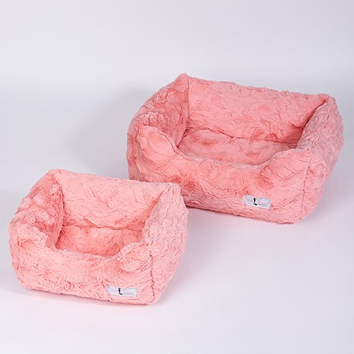 Soft & Cozy Peach Dog Bed for Small to Medium Dogs - Perfect for Cuddling, Napping & Relaxing at Home