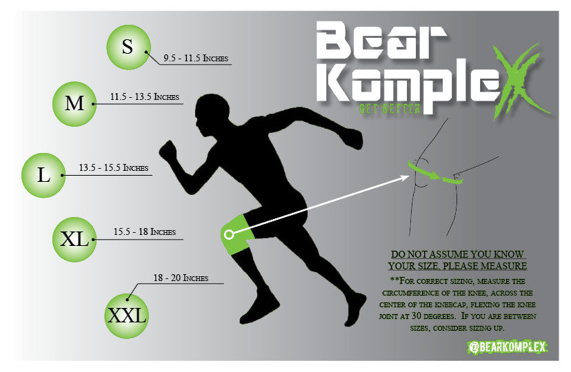 Bear KompleX Knee Sleeves for Weightlifting & CrossFit - Black Compression Support for Squats, Deadlifts & Gym Workouts