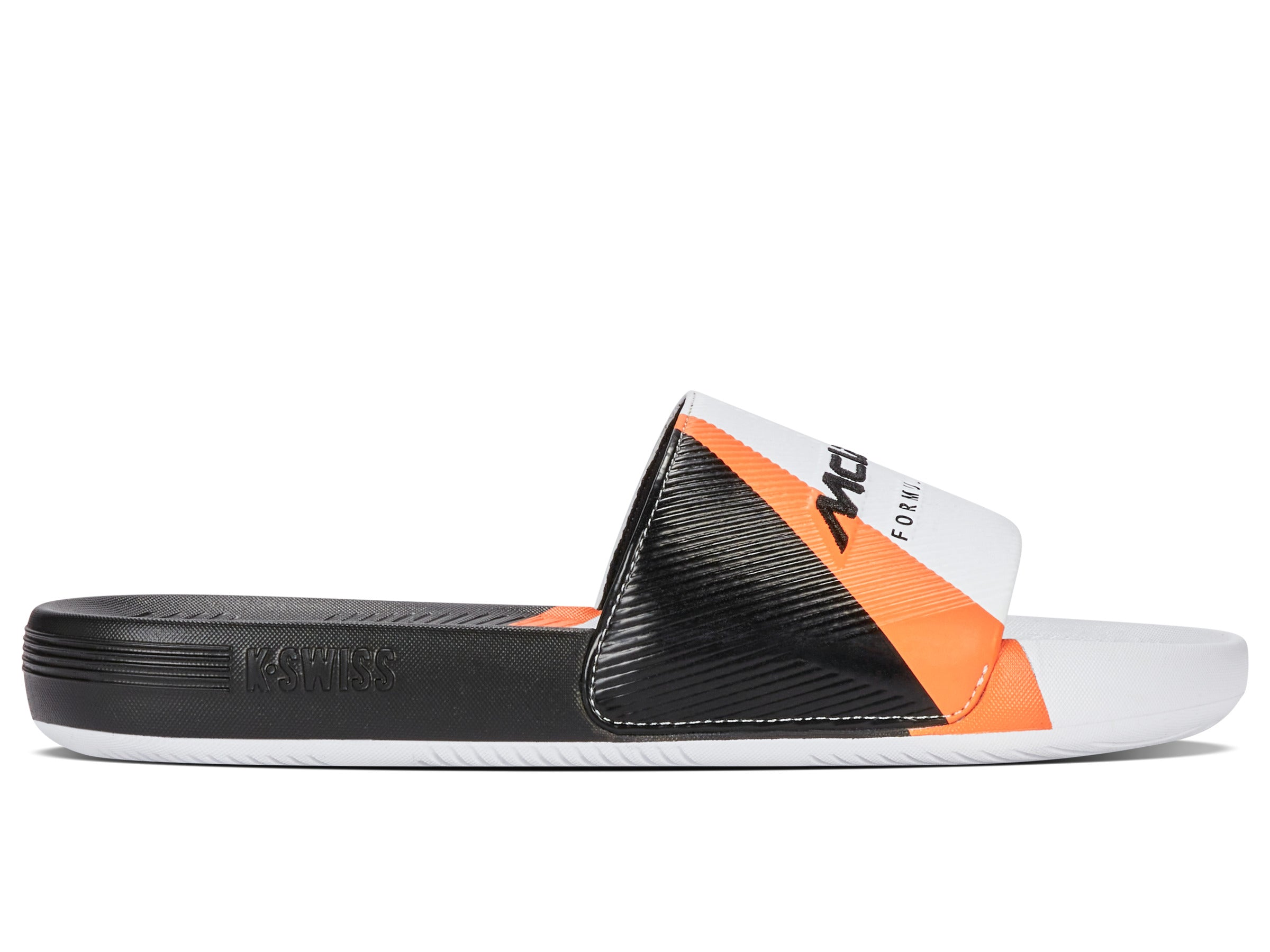 McLaren F1 Team Slide Sandals - White/Black/Papaya | Comfortable Men's & Women's Slides | Perfect for Poolside, Beach & Casual Wear