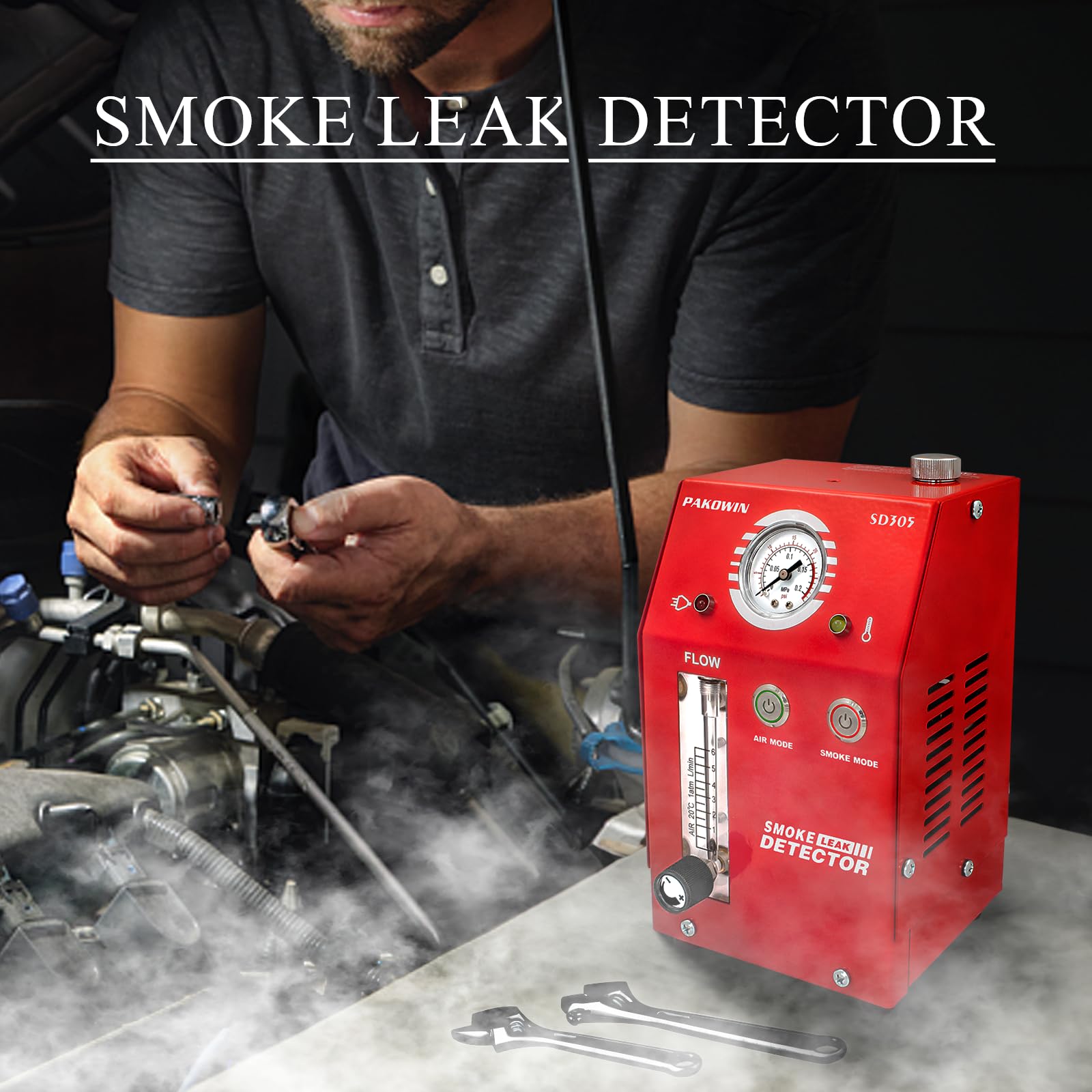 12V DC Automotive Smoke Machine Leak Detector - Multi-Function EVAP Smoke Tester for Pipe System | Car AC, Fuel & Vacuum Line Diagnostics | Perfect for Mechanics & DIY Auto Repair