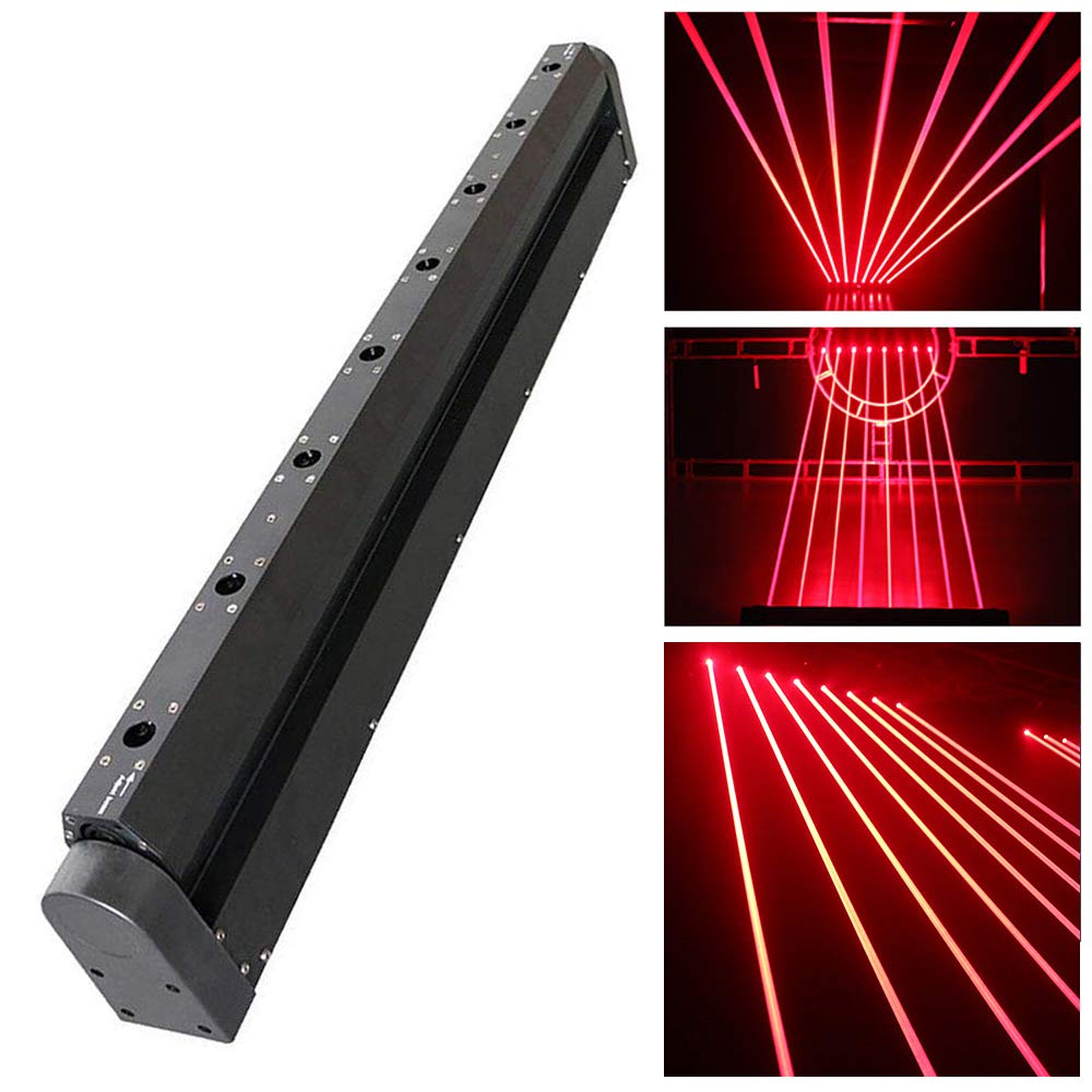 8-Eyes DMX-512 Moving Head Beam Light - 8 x 500mW RGB Wash Lights for DJ, Stage, Dance Floor | φ15mm Red Spot Lighting for Bars, KTV, Wedding, Club & Events | Professional Stage Lighting for Live Performances & Nightclubs