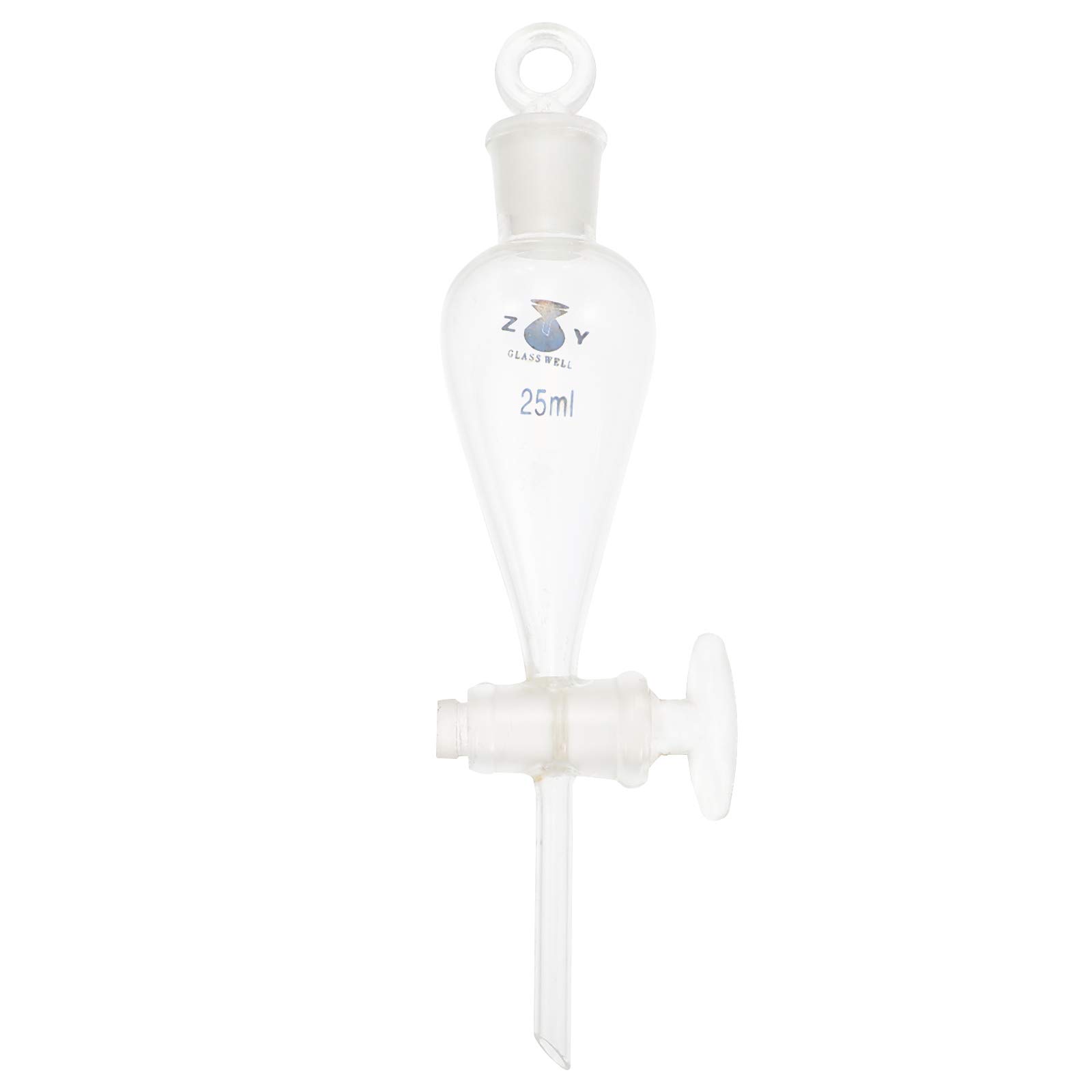 TEHAUX Durable Pear-Shaped Separatory Funnel - Borosilicate Glass Lab Distiller for Chemistry Experiments & Essential Oil Extraction | Perfect for Laboratories, Home Brewing & DIY Projects