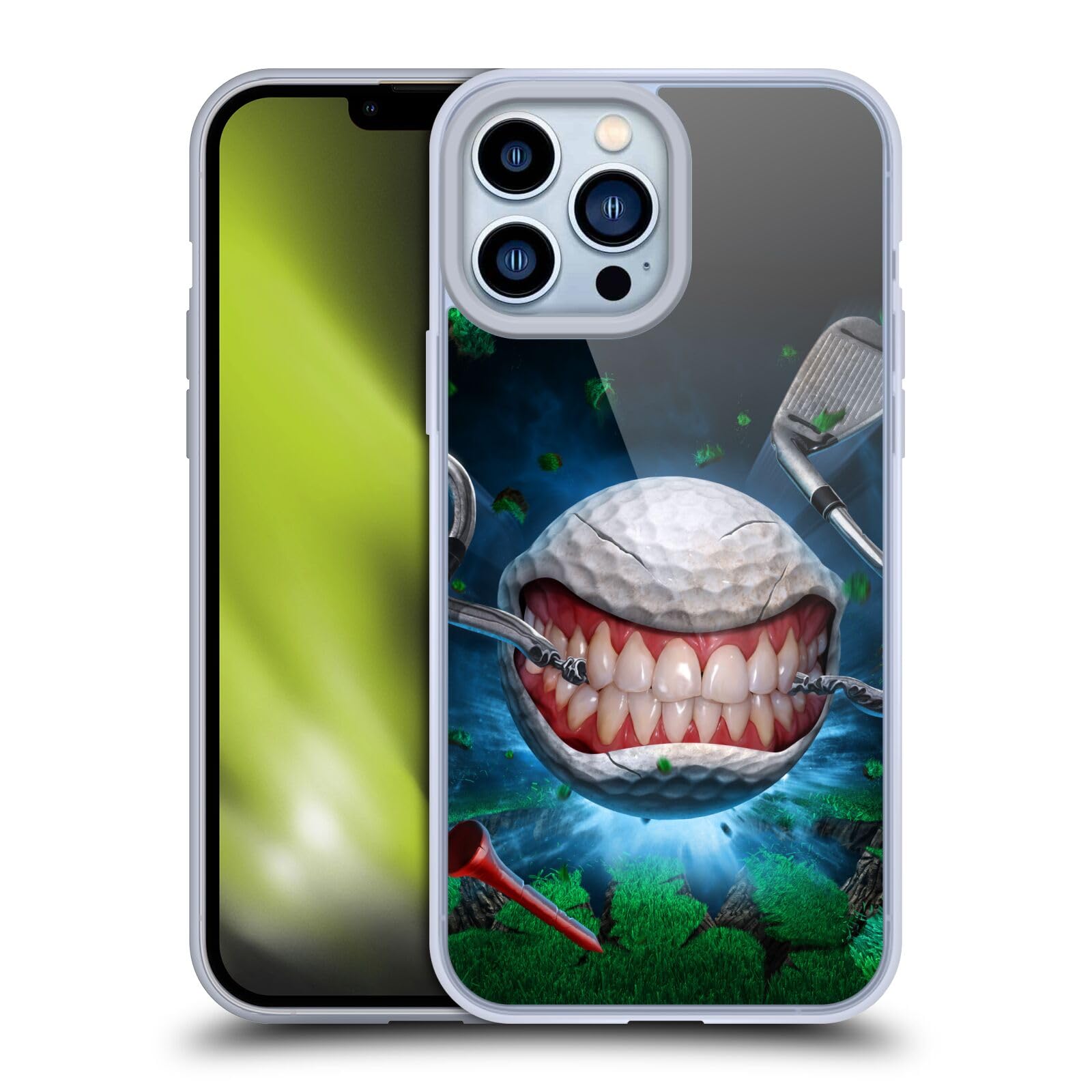Officially Licensed Tom Wood Golf Ball Monsters Soft Gel Case for Apple iPhone 13 Pro Max - Durable Shockproof Phone Cover with Unique Design - Perfect for Golf Lovers & iPhone Protection