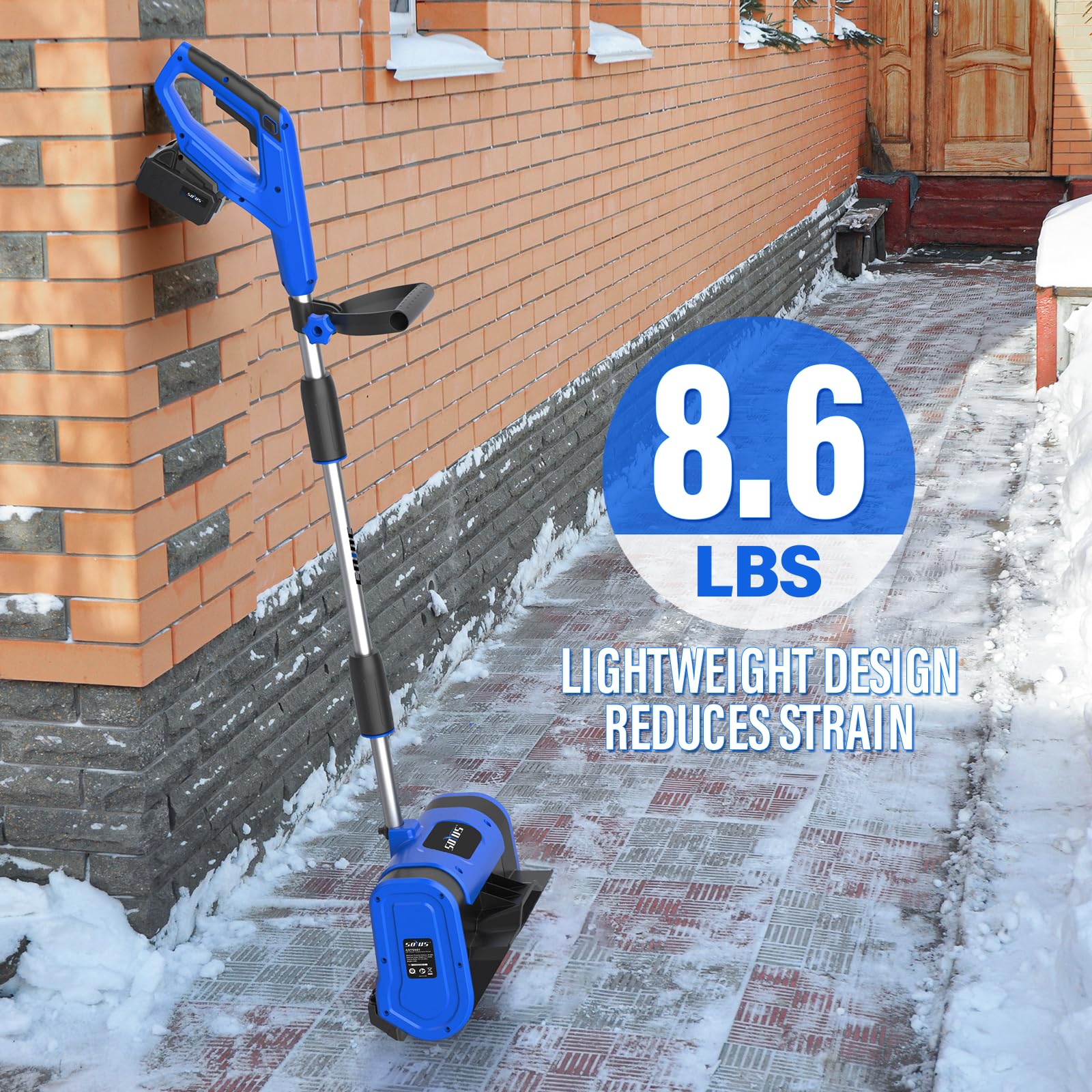 20V Cordless Electric Snow Shovel with Adjustable Handle - 11-Inch Wide Snow Blower, Includes 4.0Ah Battery & Fast Charger - Perfect for Driveways, Sidewalks & Small Areas (Dust Bag Included)