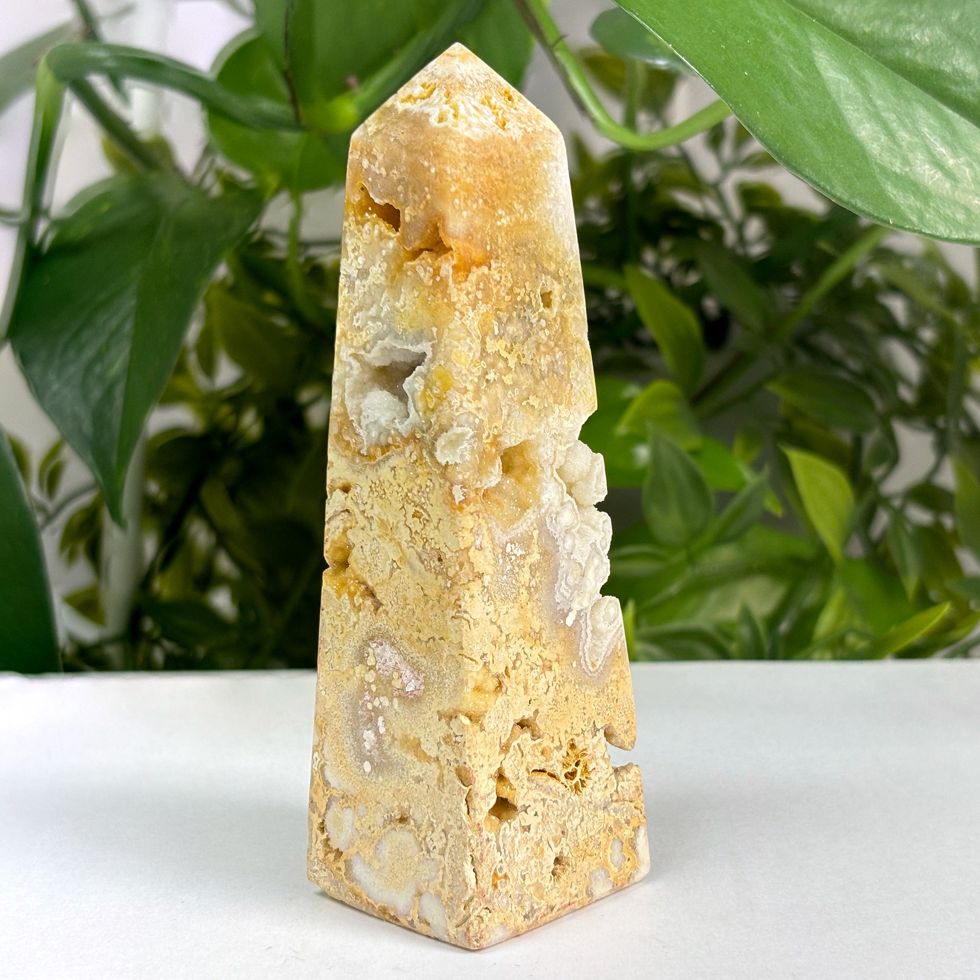 Natural Crazy Lace Agate Crystal Obelisk Tower Point - Polished Healing Gemstone for Joy, Grounding & Emotional Balance - Unique Collector's Stone for Home Decor, Meditation & Spiritual Healing - Perfect for Crystal Grids, Altars & Energy Work