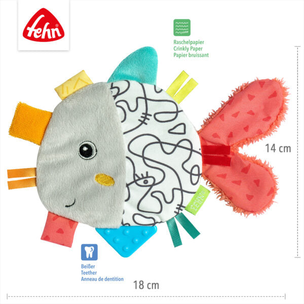 Fehn Crinkle Fish Sensory Toy for Babies & Toddlers - Soft, Noisy, and Interactive Early Learning Toy for Sensory Development & Playtime Fun