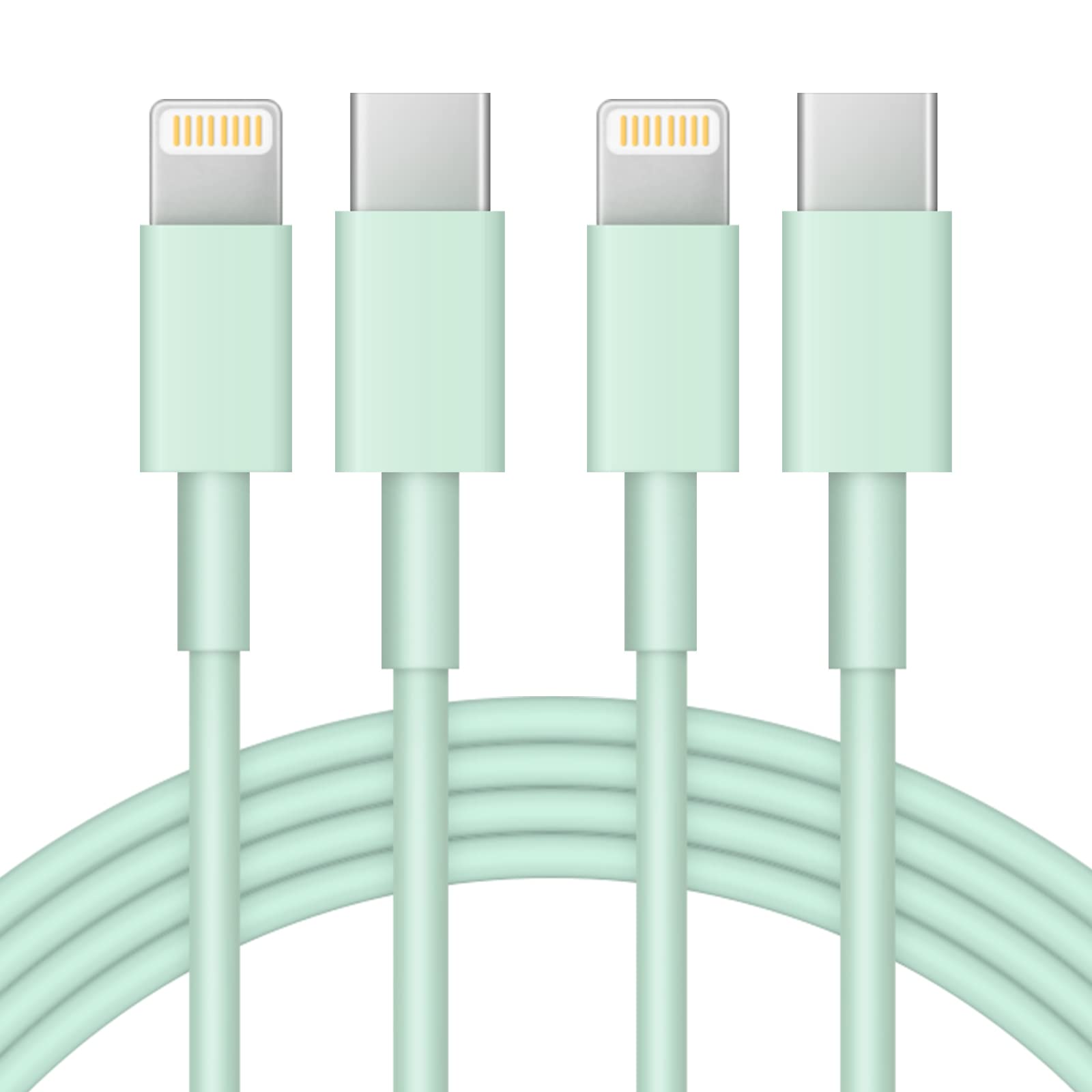 MFi Certified USB C to Lightning Cable 2-Pack 6ft Fast Charging Cord Compatible with iPhone 14/13/12/11/SE/XS/XR/X, iPad Air/Mini, iPod & AirPods - Perfect for Home, Office & Travel Charging