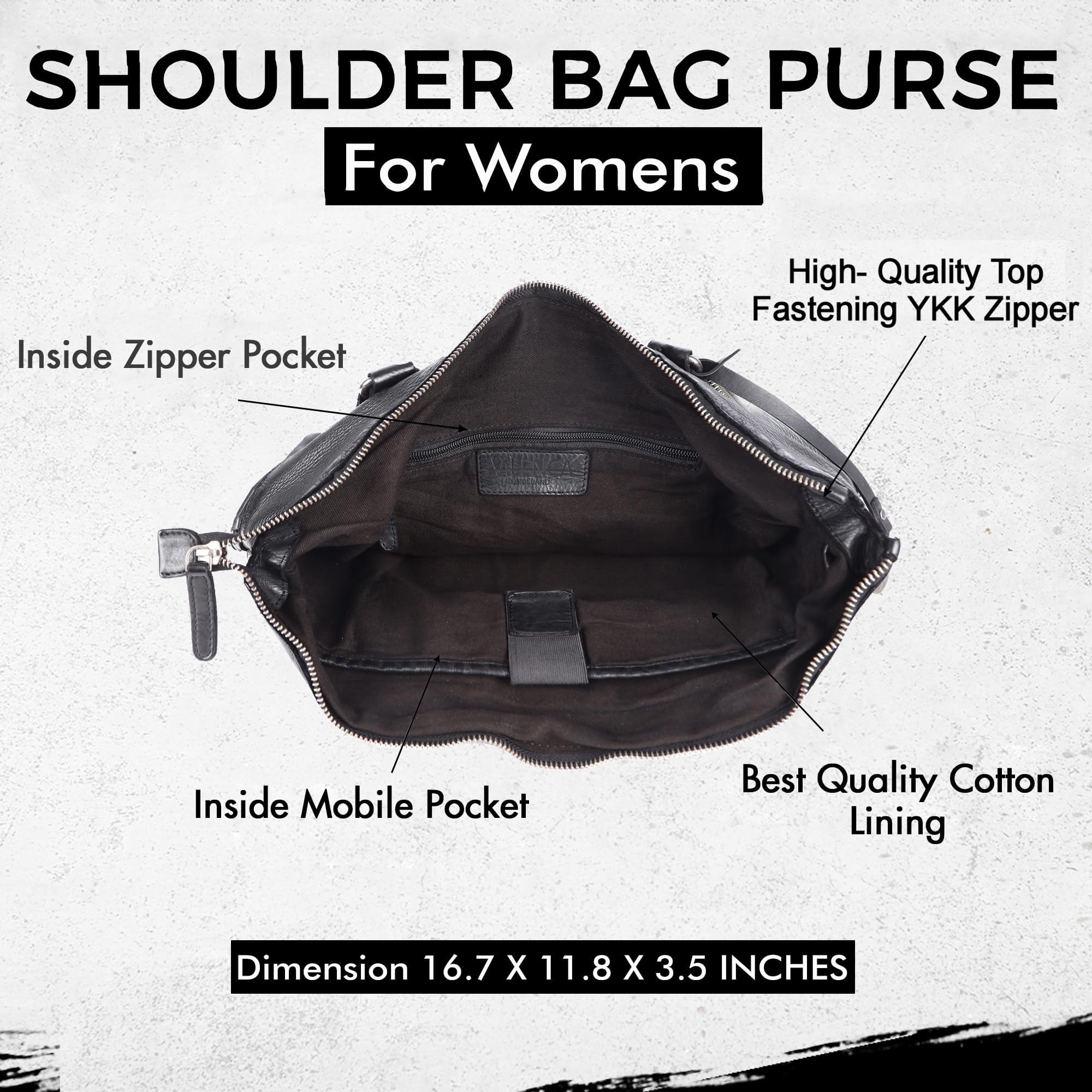 Genuine Leather Women's Tote Handbag - Stylish Satchel Purse with Top Handle & Shoulder Strap for Work, Travel & Everyday Use