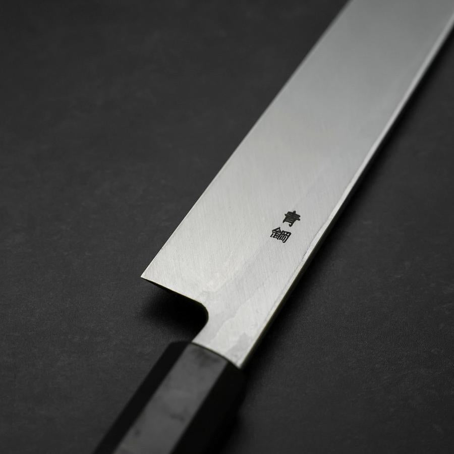 Premium Yanagiba Sushi Knife - Blue Steel #2 Suminagashi Blade with Buffalo Ebony Handle - 300mm Professional Japanese Kitchen Knife for Sushi Chefs & Home Cooks - Perfect for Slicing Raw Fish, Sashimi & Delicate Ingredients