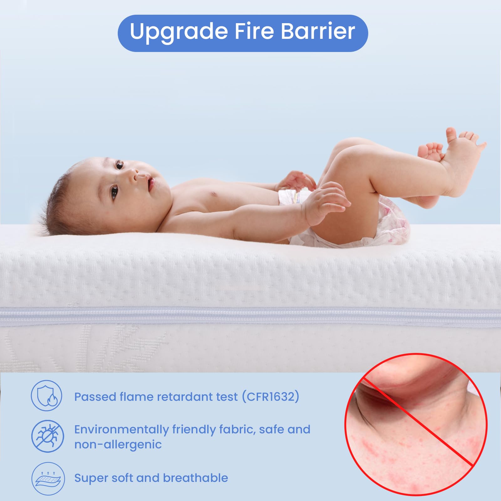Dual-Sided Memory Foam Crib & Toddler Mattress - 5
