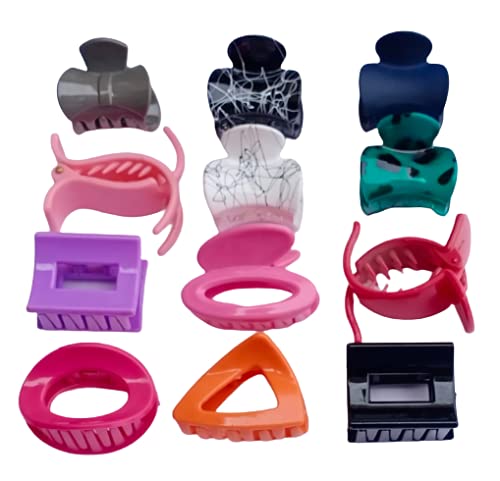 Best Plastic Hair Claw Clips for Women & Girls - 12 Pack Hair Clutcher Set for Ponytails, Buns & Updos - Strong Hold Hair Accessories for Daily Use, Workouts & Styling