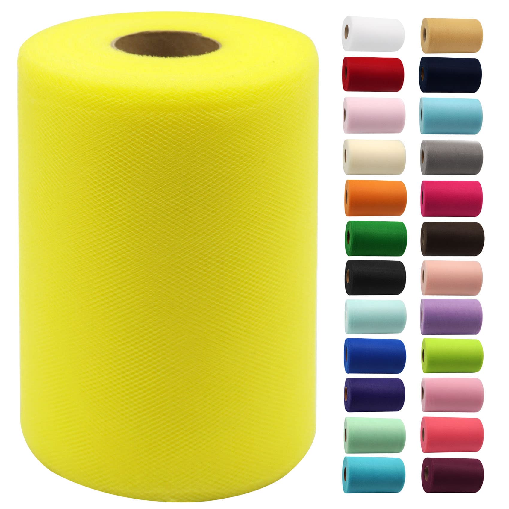 Yellow Tulle Fabric Rolls 6