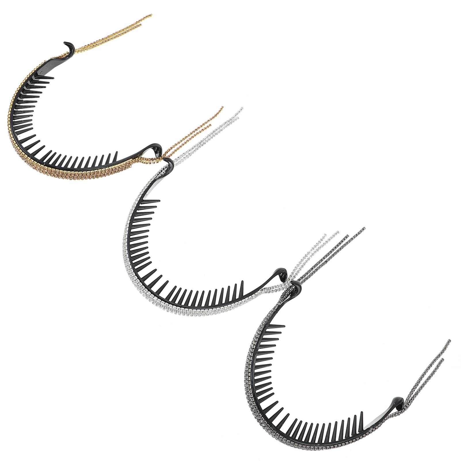 OSALADI 3-Piece Rhinestone Hair Clips Set - Large Hair Claw Clips for Women, Hair Bun & Ponytail Accessories, Non-Slip Hairpins for Braids, Updos & Styling - Perfect for Parties, Weddings & Everyday Use