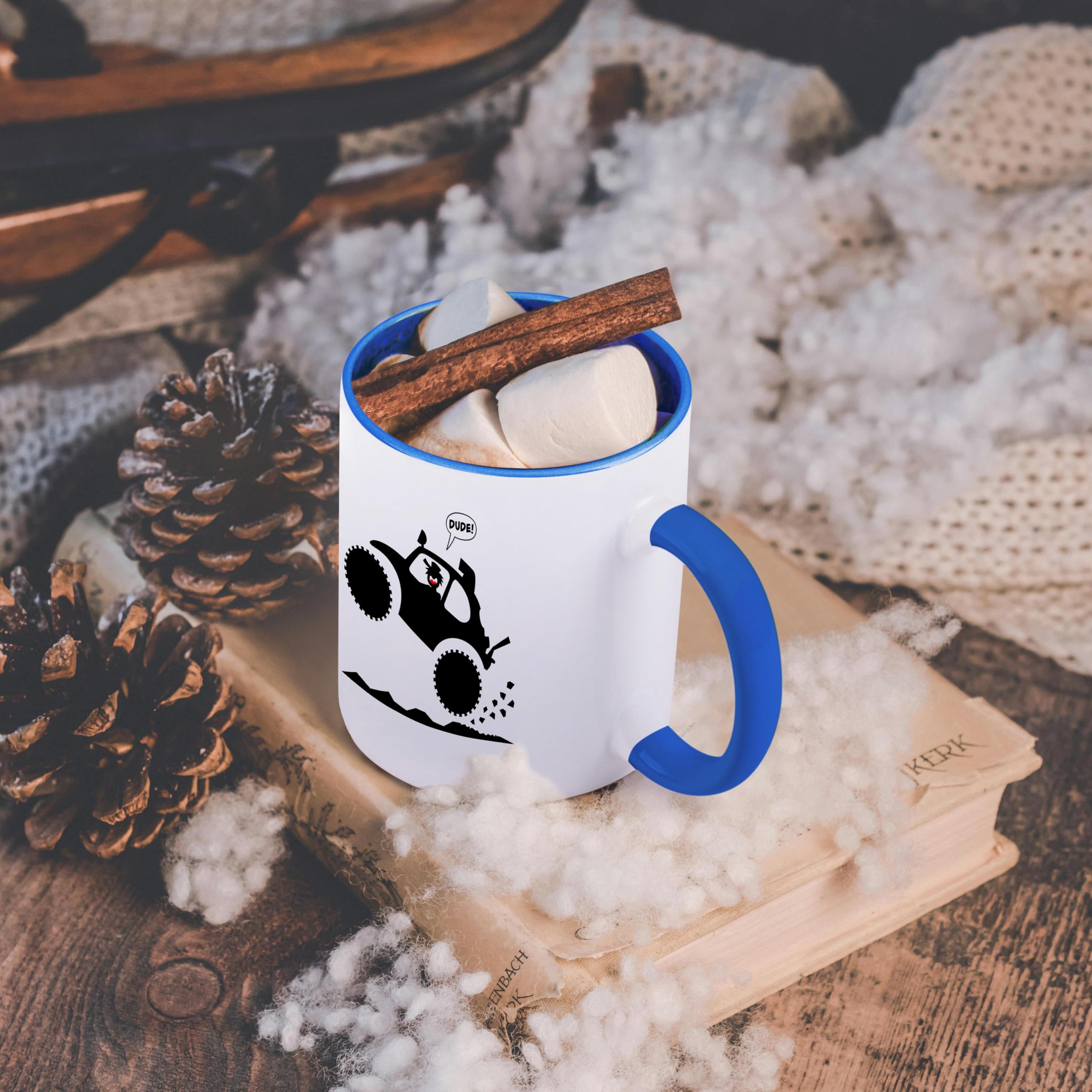 3D Rose Blue and White Ceramic Coffee Mug - 11 oz Insulated Travel Mug for Hot & Cold Drinks - Perfect for Office, Home, or Gift Giving