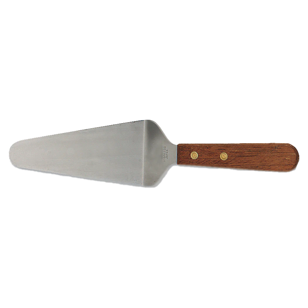 Browne 5.5 Inch Stainless Steel Pie Server with Ergonomic Wooden Handle - Perfect for Thanksgiving, Holiday Desserts & Baking Parties