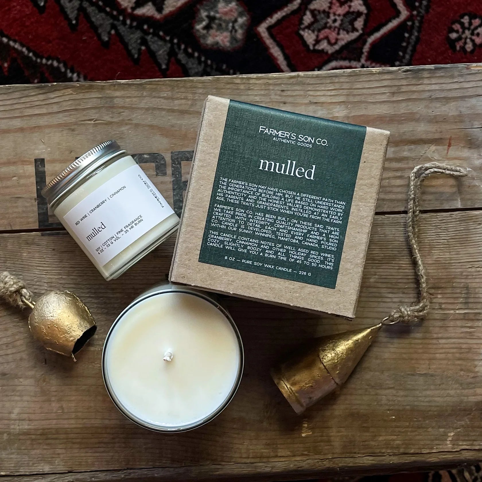 Premium Mulled Wine Scented Candle - Handmade Soy Wax Candle with Spiced Aromas - Perfect for Christmas, Cozy Evenings & Holiday Home Decor