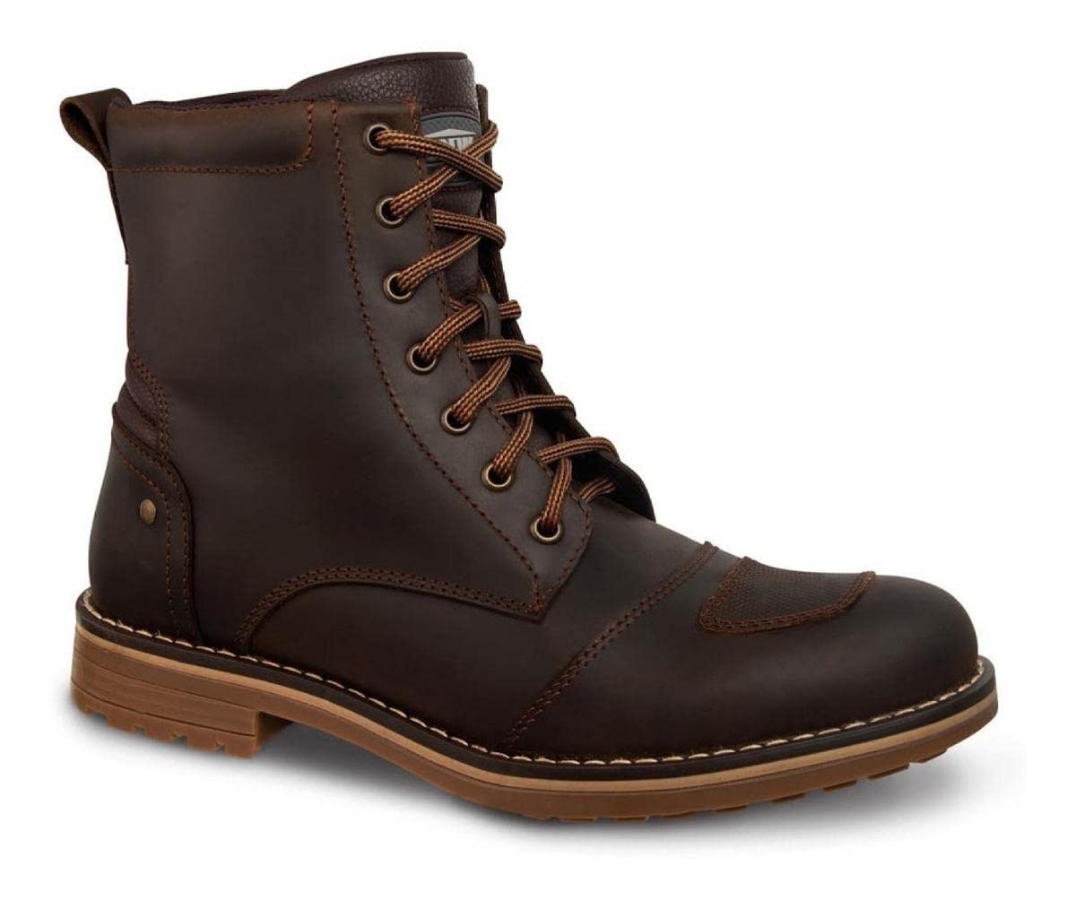 WORKLAND 89729 Men's Motorcycle Boots - Slip Resistant Leather Work Boots for Bikers, Tactical & Sports Riding - Durable Touring Boots with Full Protection - Perfect for Motorcycle Adventures, Off-Road Riding & Outdoor Activities