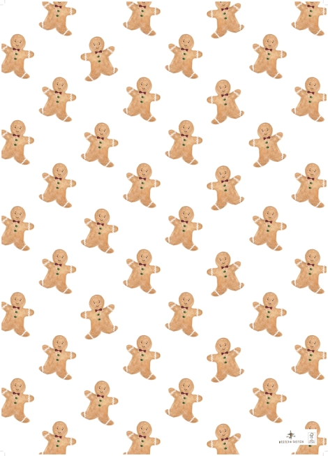 Festive Gingerbread Man Christmas Wrapping Paper - Cute Holiday Gift Wrap for Presents, Cookies & DIY Crafts - Perfect for Xmas, Baking Parties & Family Gatherings