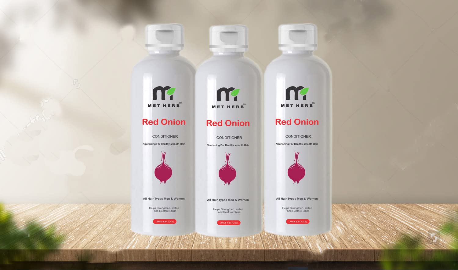MET HERB Red Onion Hair Conditioner - 200ml for Damaged & Dry Hair | Promotes Hair Growth & Scalp Health | Perfect for Daily Use & Hair Repair