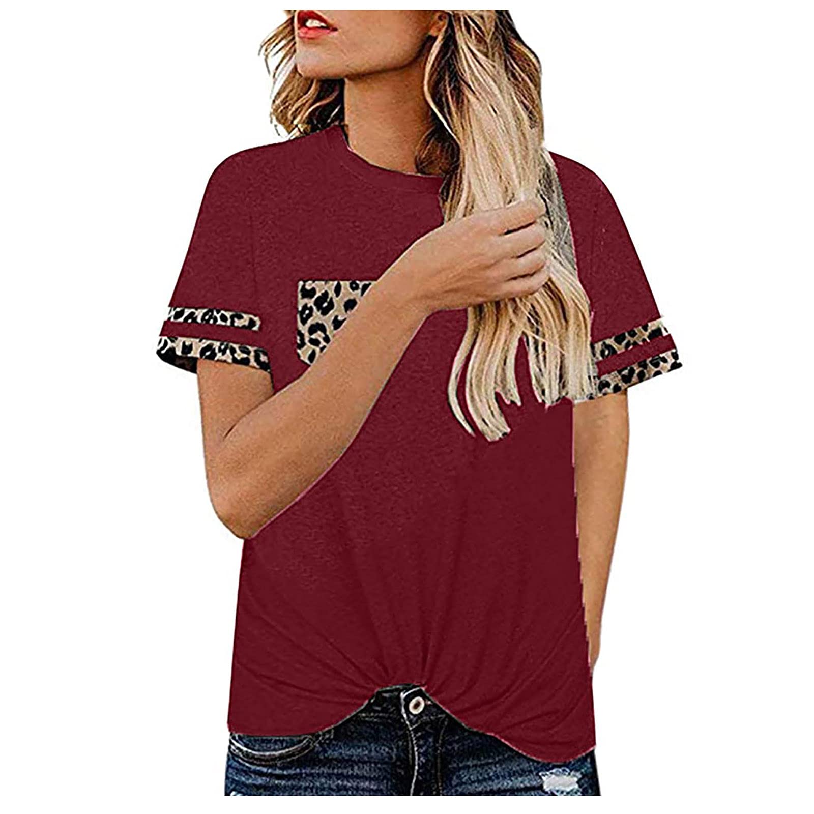 Women's Summer Crewneck Short Sleeve Lightweight Casual T-Shirt Blouse Top - Perfect for Beach, Travel & Everyday Wear
