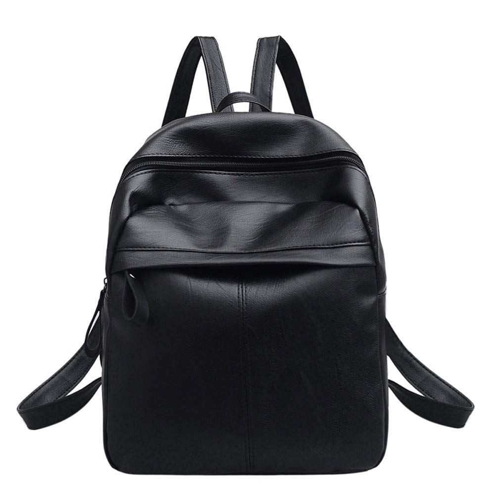 Stylish Black Leather Satchel Backpack for Women - Lightweight Travel Bag, School Rucksack & Foldable Laptop Bag | Perfect for Work, College & Everyday Commute